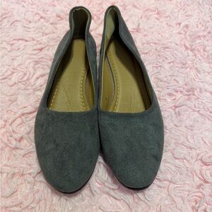 Love Gray Suede Flats Minimalist Design